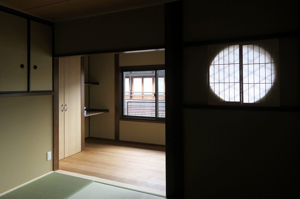 丸窓の京町家 リノベーションの様子 Miyako Estate