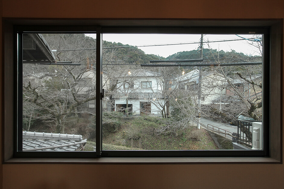 哲学の道に面するリノベーション京町家の眺望